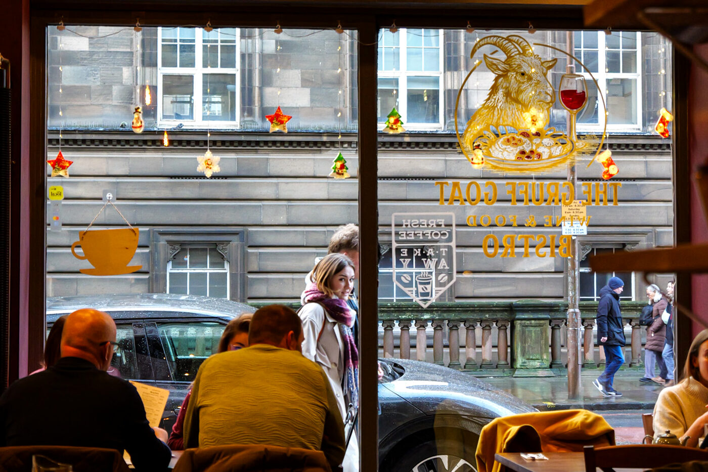 December, front window
