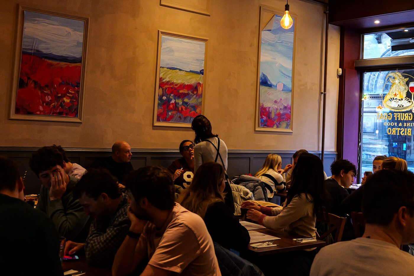 Evening, under the paintings